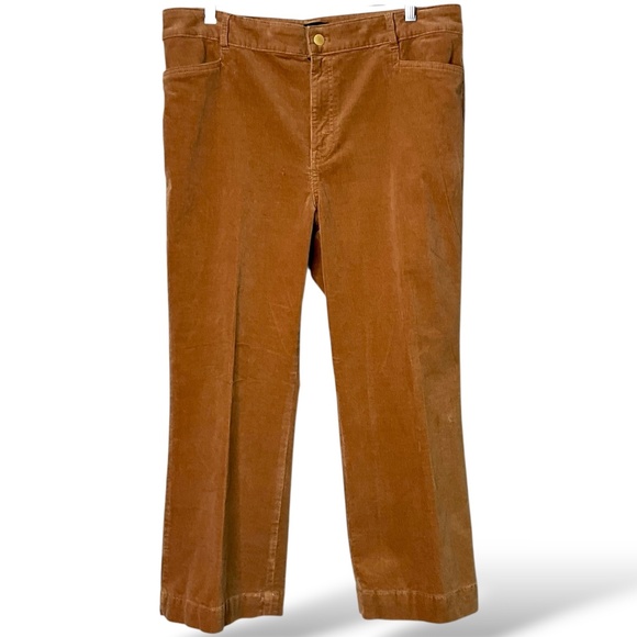 TALBOTS Cotton Stretch Corduroy Straight Leg Pants in Almond Buff US Sz 16P - Picture 4 of 12